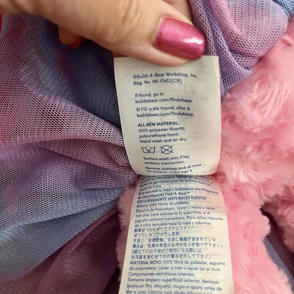 Build-A-Bear Pink Plush Teddy Bear Birthday Princess Outfit Tutu &‎ Shirt Bundle